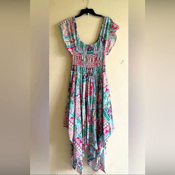 Shore Drive NWOT Patchwork Print Asymmetrical Dress , XL -1X - Picture 1 of 4